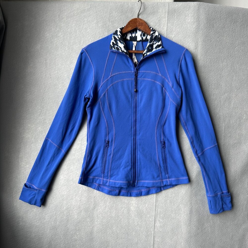 Lululemon Jacket Womens 8 Blue Purple Full Zip Running Yoga Athletic Thumbholes